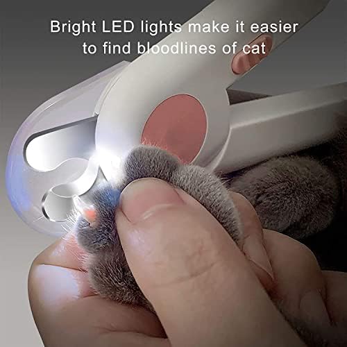 As Clippers de unhas de cão de gato e aparadores de unhas de animais de estimação com luz de LED para evitar o excesso de corte de unhas escondidas madrugada kit de ferramentas de limpeza da lâmina para pequenos animais