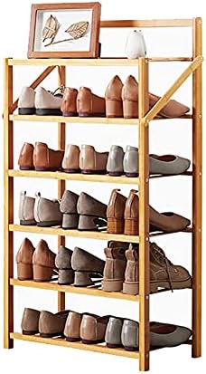 Rack de sapato YNAYG Bamboo, com armário de armazenamento de sapatos resistente 3/5/5/6