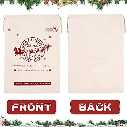 Big, Papai Noel Sacks Sacos de Natal de cordão - 27x19 polegadas | Sacolas de presente de Natal para decorações de Natal | Sacos de