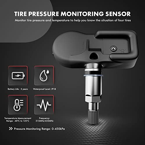 Sensores de monitoramento de pressão dos pneus A-premium compatíveis com Nissan Juke Leaf Quest 370Z Infiniti G25 QX80 QX50