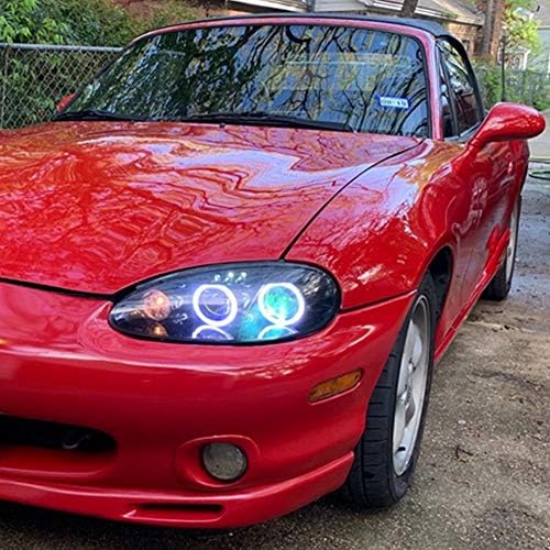 EverBright 1Pair White 80mm Car Eyes Angings Halo LED Luzes de algodão Ring Circle Halo farói lâmpada com alojamento 12V 24V