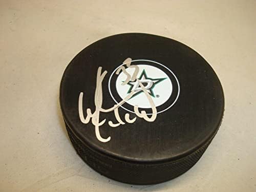 Marc Methot assinou Dallas Stars Hockey Puck autografado 1b - Pucks autografados da NHL