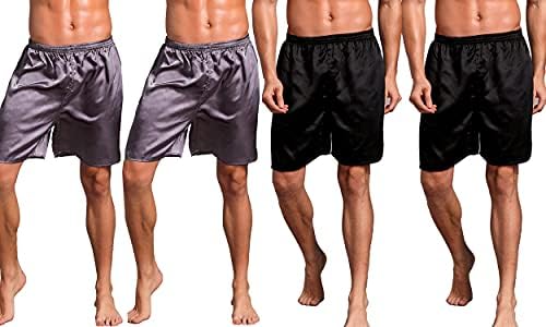 Masculino boxers de cetim shorts shorts de seda