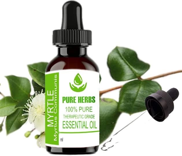 Ervas puras Myrtle Pure & Natural Therapeautic Grade Essential Oil com conta -gotas 50ml