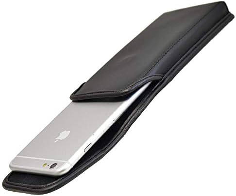 Caixa da correia de tartaruga para iPhone 6 Plus 6s Plus Busca de couro vertical preta com o clipe de cinto de catraca de rotação