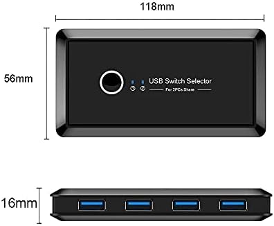XDSDDS USB 3.0 Switch Hub Seletor 2 PCs Compartilhando 4 dispositivos para a impressora do mouse do teclado
