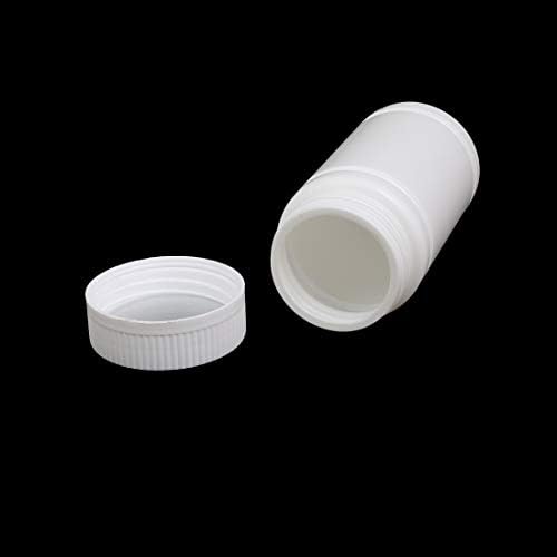 Aexit 5pcs 150ml bitola plástica branca largo largo redondo jarro de armazenamento de garrafa de garrafa de pó sólida