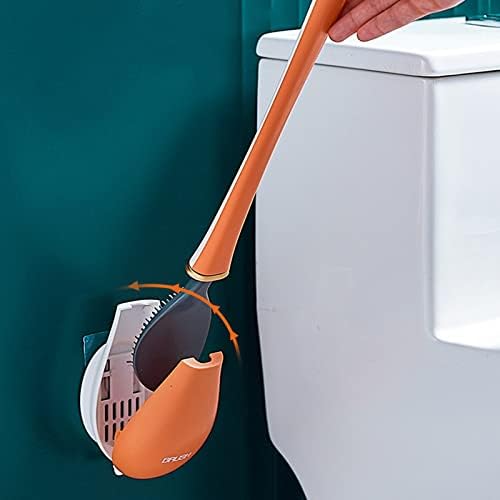 Escova de vaso sanitário de silicone doméstico doméstico não morto de canto de parede de parede de abertura automática e limpeza de