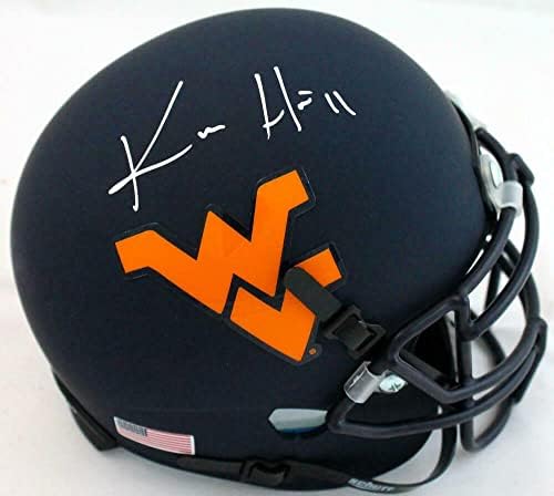 Kevin White autografou a Virgínia Ocidental Ministras Blue Mini capacete - JSA W *WHT - Mini capacetes da faculdade autografados