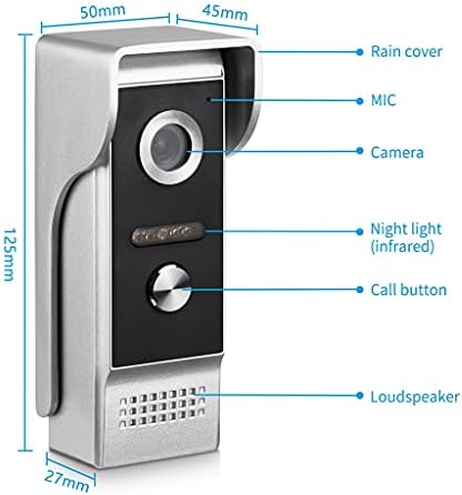 CFSNCM Home Intercom Video Phone Telefone de 7 polegadas Monitor 1000tvl Visão noturna Transmonomização de câmera de campainha de campainha de câmera Desbloqueio