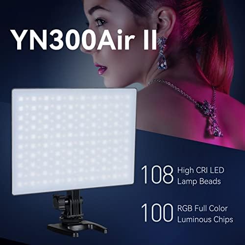 Yongnuo YN300 AIR II YN300AIR II Painel de luz LED de vídeo RGB Full Range Photography Bi-Color 3200K-5600K para Canon