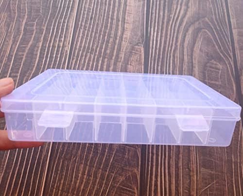 Compartimentos de caixa de armazenamento de plástico transparente com divisores ajustáveis, contas transparentes portáteis