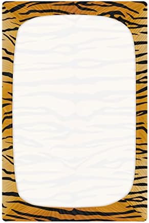 Alaza tigre estampestim listras de pele listras de berço lençóis de berço para meninos meninas bebês criança, tamanho padrão 52 x 28
