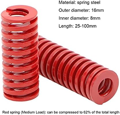 AHEGAS SPRINGS RED RED CARRA MEIA Pressione compressão Mola de molde carregada de molde Diâmetro externo 16 mm x diâmetro interno 8