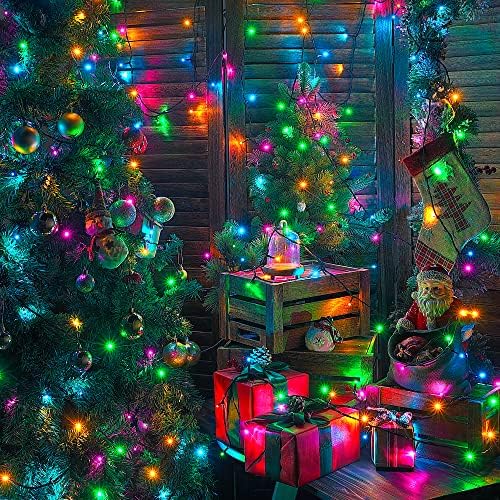 Mygoto 98 pés 300 Luzes de cordas de Páscoa, Luzes de Natal Multicolor Luzes Verde, 8 Modos Fairy String Lights Outdoor Imperperperate Plug para Decorações de Partes de Justiça de Casamento de Casamento de Árvores