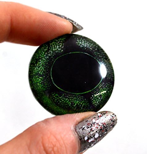 O olho de vidro verde único de 30 mm ou o sapo para esculturas de taxidermia ou artesanato que produzia jóias