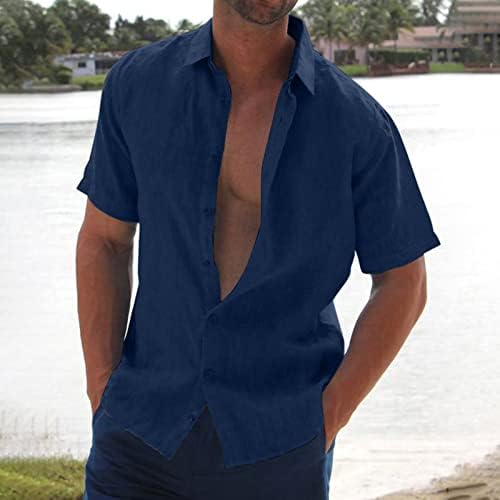 Xxbr algodão linho botão para baixo camisetas para masculino colar de manga curta camiseta de colarinho de verão