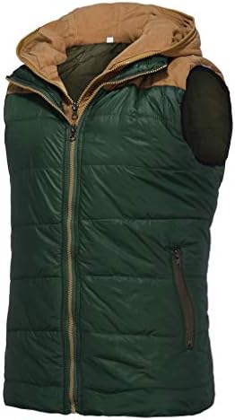 Listha acolchoada colete de algodão masculino casaco com capuz de inverno Jaqueta sem mangas