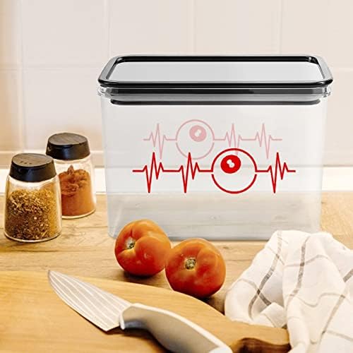 Billiards Heart Beat Food Storage Storage Caixas plásticas de armazenamento transparente com tampa de vedação