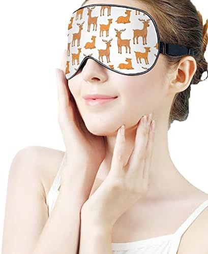 Veados padrão máscara ocular sono de olhos vendados com bloqueios de cinta ajustável Blinder leve para viagem de viagem de ioga para dormir