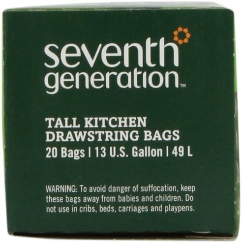 Sétima geração de sacos de lixo de cordão de cordão 13, 20 sacos