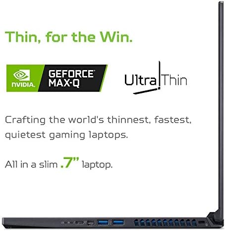 Acerador Acer Triton 500 Laptop de jogos finos e leves, Intel Core i7-9750H, GeForce RTX 2080 max-q, 15,6 Full HD 144Hz 3MS G-Sync IPS Display, 32GB DDR4, 1TB NVME SSD, RGB KB, PT515 73Z5