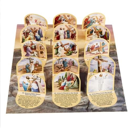 Cartões de oração da Páscoa da Igreja Trinity, estações das folhas cruzadas, atividade da escola dominical