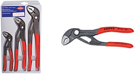 Ferramentas de Knipex - conjunto de alicates cobra de 3 peças e ferramentas de knipex - alicates da bomba de água COBRA, 5 polegadas