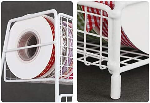 Organizador de rack de fita de lsmkka branco, spool Thread Storage storm de papel de embrulho Mostrar suporte com malha