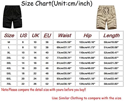 Shorts de carga masculinos, homens de tamanho grande ao ar livre de tamanho grande e casual de moda casual shorts