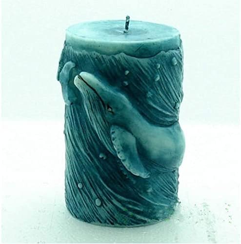 Dolphin Design Decado Cera de cera Silicone Molde 3D Silicone Candle Moldes Animal Silicone Mold para Candle Resin Gypsum