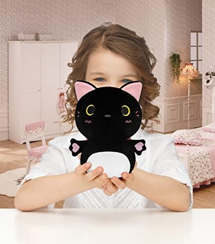 Rdyhqwp 8 polegadas de gato preto brinquedo de pelúcia fofa, bichos de pelúcia de pelúcia macia para crianças, presente