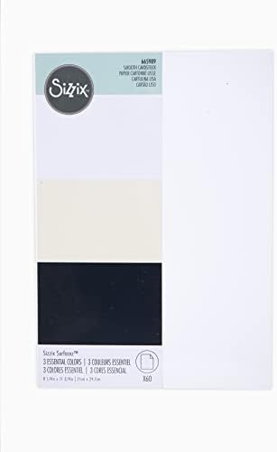 Cardstock SIZZX Surfacez A4 preto/marfim/branco 60pk | 665989 | Capítulo 3 2022