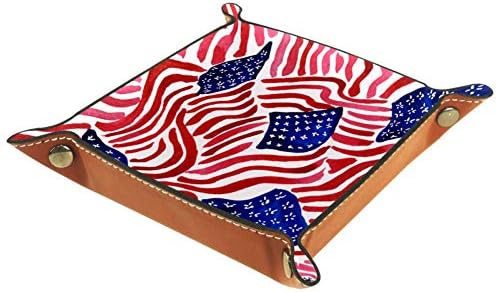 Design de impressão de bandeira dos EUA da Independência de julho, listras brancas azuis brancos da bandeira americana Art Storage Cube