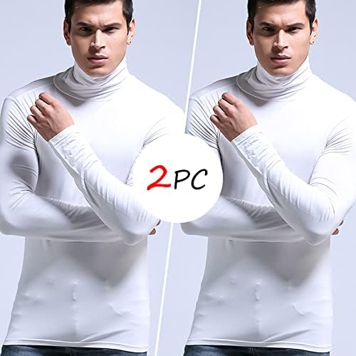 Tops de colarinho alto de colarinho quente de outono de manga comprida e confortável camisa de base sólida cor de 2 peças