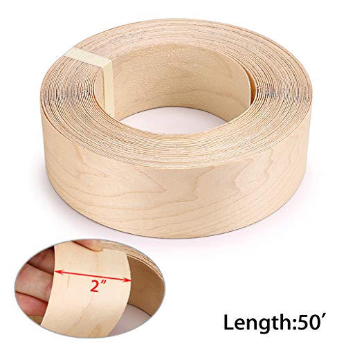 Skelang Maple 2 x 50 'roll madeira folhear borda Bandagem de ferro pré-pluxado com fita de madeira de borda de borda de borda de fusão