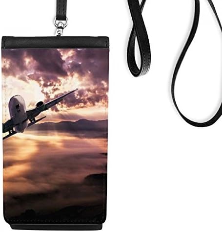 Nuvens de céu vermelho escuro Art Deco Gift Fashion Phone Cartê de carteira pendurada bolsa móvel bolso preto bolso