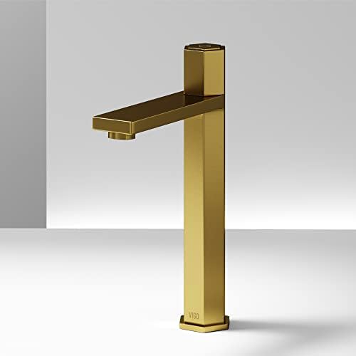 VIGO NOVA 10.375 polegadas H Holdre alça única Torneira de banheiro em ouro escovado fosco - pia da pia VG03035mg