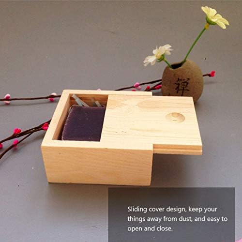 Alipis 10 PCs Caixa de madeira quadrada rústica pequena com tampa Mini Soop Soap Storage madeira caixa