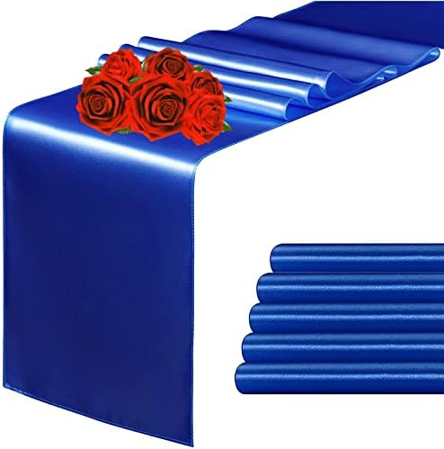 5 Pacote de mesa de cetim vermelha corredor de 12 x 108 polegadas para festas de aniversário de festas de casamento Banquetes