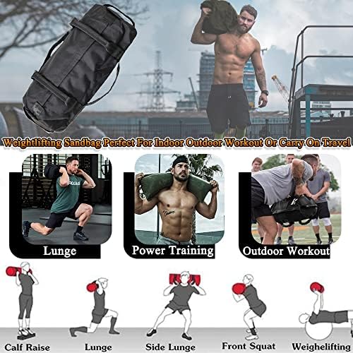 Tuop Weightlefting Sandbag - Bolsa de exercícios de fitness com 4 bolsa pequena 900d Exercício de ginástica externa