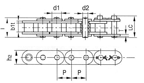 Ametric 06b ISO, carretel de 100 pés, lateral reto, corrente de rolo único, nº de peça ametric de 32x100 pés, pitch de 9,52 mm,