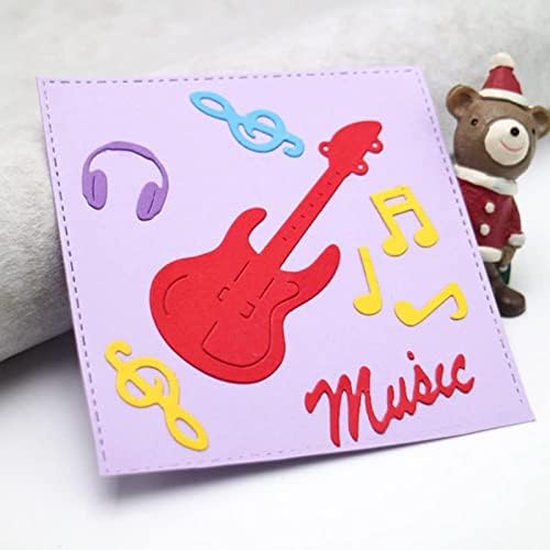 Guitar Die Cuts Note musical Corte de metal Modelo de estêncil de gravação elétrica de guitarra elétrica para scrapbooking DIY Craft