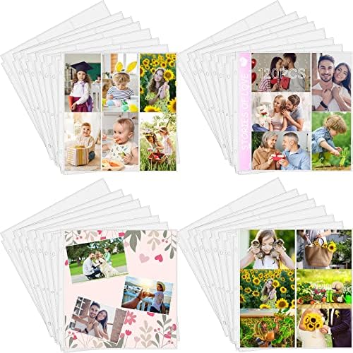 120 PCS Photo Album Reabilt Páges 12 x 12 Protetores de página de recortes Página de fotos Clear foto de foto para 3 anel