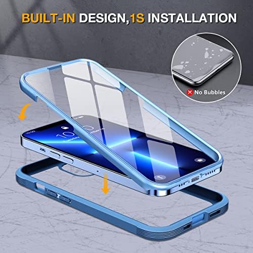 Caixa de vidro Miracase para iPhone 13 Pro máximo de 6,7 polegadas, 2023 Atualizar uma caixa de pára-choque transparente de corpo inteiro