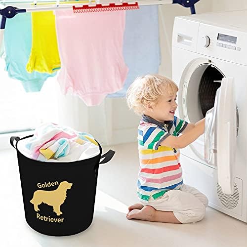 Golden Retriever Laundry Horsep Storage Bin Binkets com alças de transporte fáceis para brinquedos de roupas Organizador