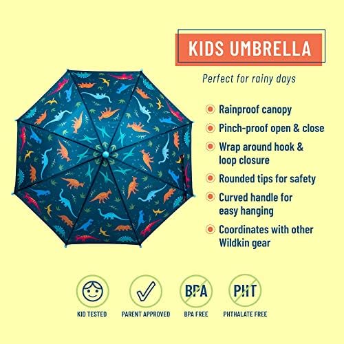 Bolsa de lancheira isolada para crianças Wildkin, guarda -chuva com pacote de botas de chuva tamanho 2 para todas