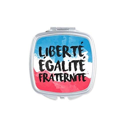 Liberte Egalite Fraternite França Marca Espelho Portátil Portátil Compact Maquiagem de bolso de dupla face Vidro