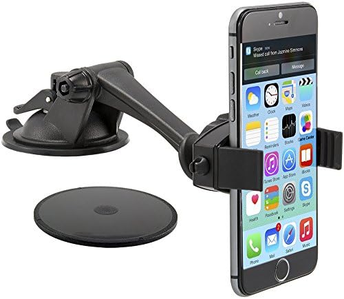 Arkon Car Mount Phone Solder para iPhone X iPhone 8 7 6s mais 8 7 6s Galaxy S8 S7 Nota 8 7 Varejo Black & 80mm Disco de montagem adesiva para painéis de smartphone GPS GPS Disco