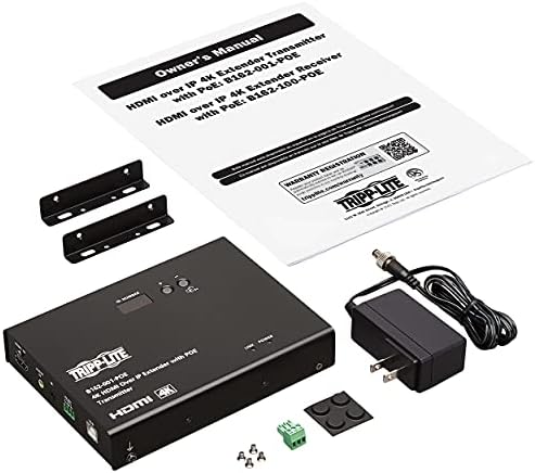 Tripp Lite HDMI Over IP Extender Transmissor - Até 328 pés ou 100 metros - 4K 30Hz Vídeo, 4: 4: 4, Poe